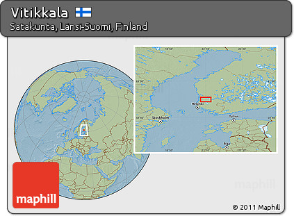 Savanna Style Location Map of Vitikkala, hill shading