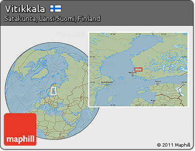 Savanna Style Location Map of Vitikkala, hill shading