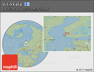 Savanna Style Location Map of Vitikkala, hill shading