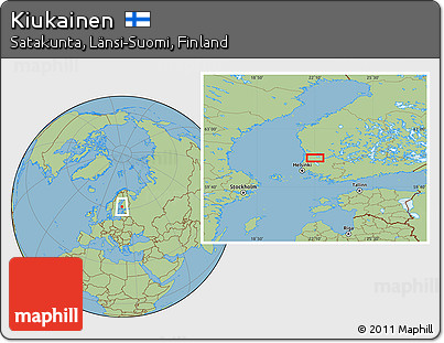 Savanna Style Location Map of Kiukainen