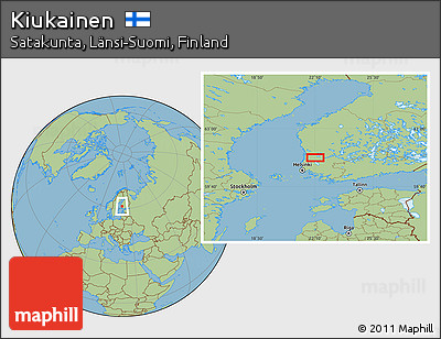 Savanna Style Location Map of Kiukainen