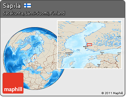 Shaded Relief Location Map of Säpilä