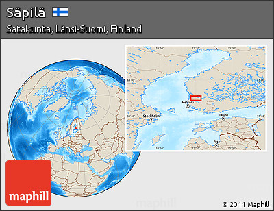 Shaded Relief Location Map of Säpilä