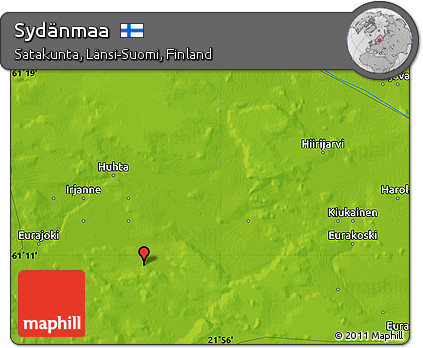 Physical Map of Sydänmaa