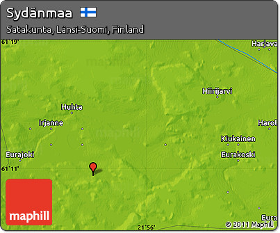 Physical Map of Sydänmaa
