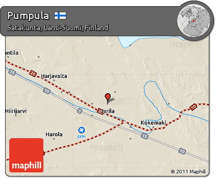Shaded Relief Map of Pumpula