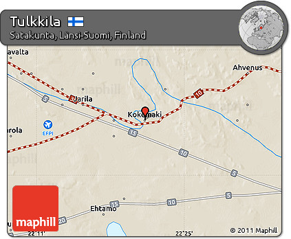 Shaded Relief Map of Tulkkila