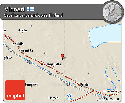 Shaded Relief Map of Vinnari