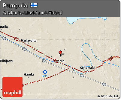 Shaded Relief Map of Pumpula