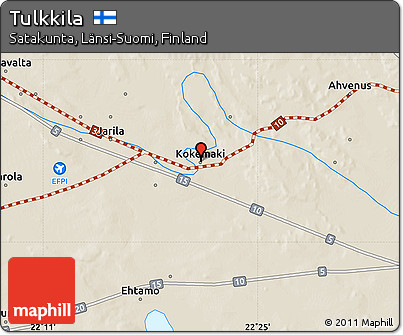 Shaded Relief Map of Tulkkila