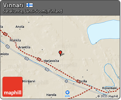 Shaded Relief Map of Vinnari