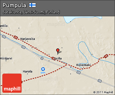 Shaded Relief Map of Pumpula