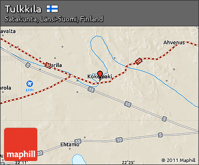 Shaded Relief Map of Tulkkila