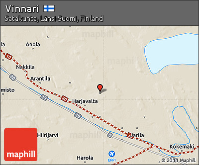 Shaded Relief Map of Vinnari