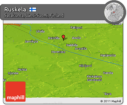 Physical Panoramic Map of Ruskela