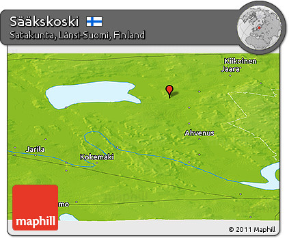 Physical Panoramic Map of Sääkskoski