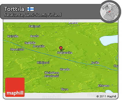 Physical Panoramic Map of Torttila