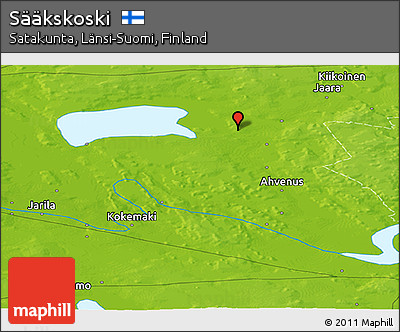 Physical Panoramic Map of Sääkskoski
