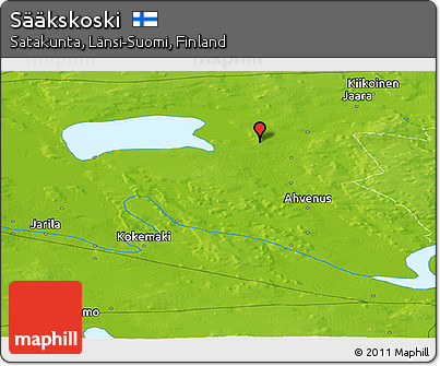 Physical Panoramic Map of Sääkskoski