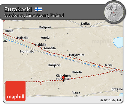 Shaded Relief Panoramic Map of Eurakoski