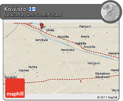 Shaded Relief Panoramic Map of Koivisto