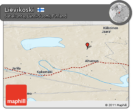 Shaded Relief Panoramic Map of Lievikoski