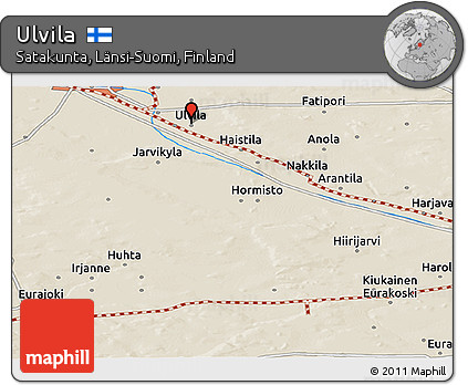 Shaded Relief Panoramic Map of Ulvila