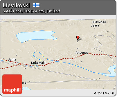 Shaded Relief Panoramic Map of Lievikoski