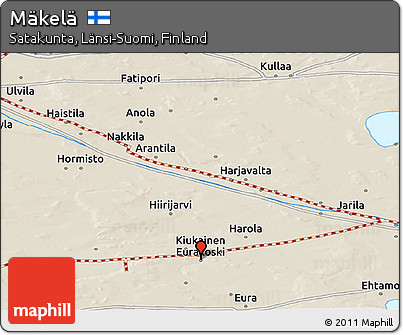 Shaded Relief Panoramic Map of Mäkelä