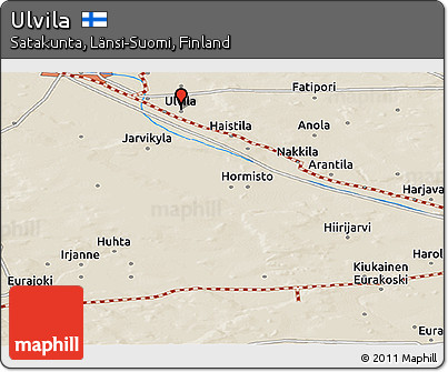Shaded Relief Panoramic Map of Ulvila