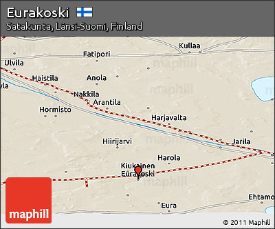 Shaded Relief Panoramic Map of Eurakoski