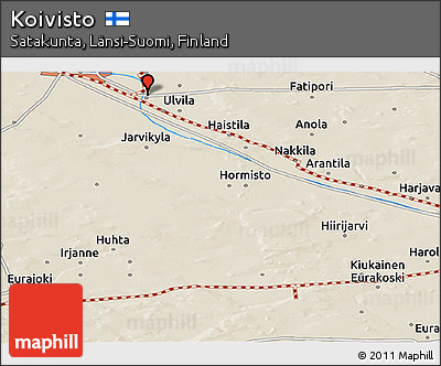 Shaded Relief Panoramic Map of Koivisto