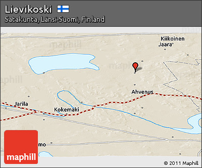 Shaded Relief Panoramic Map of Lievikoski