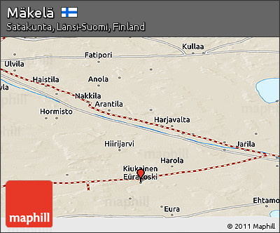 Shaded Relief Panoramic Map of Mäkelä