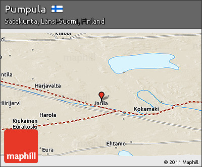 Shaded Relief Panoramic Map of Pumpula