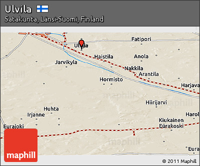 Shaded Relief Panoramic Map of Ulvila