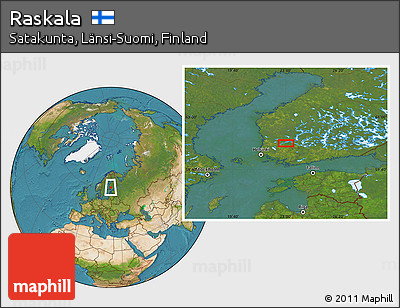 Satellite Location Map of Raskala