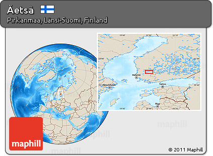 Shaded Relief Location Map of Äetsä