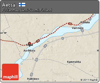 Shaded Relief Map of Äetsä