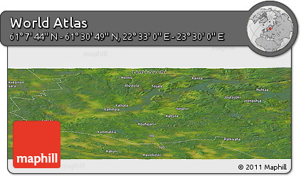 Satellite Panoramic Map of the Area around 61° 19' 16" N, 23° 1' 29" E