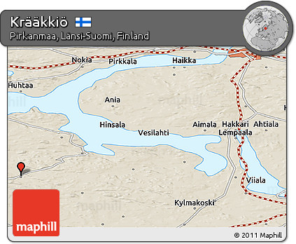 Shaded Relief Panoramic Map of Krääkkiö