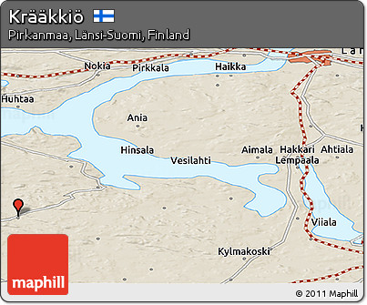 Shaded Relief Panoramic Map of Krääkkiö