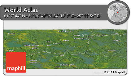 Satellite Panoramic Map of the Area around 61° 19' 16" N, 24° 43' 30" E