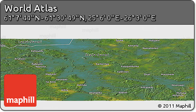 Satellite Panoramic Map of the Area around 61° 19' 16" N, 25° 34' 30" E