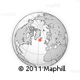 Outline Map of the Area around 61° 19' 16" N, 25° 25' 29" W, rectangular outline