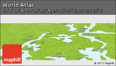 Physical Panoramic Map of the Area around 61° 19' 16" N, 26° 25' 29" E