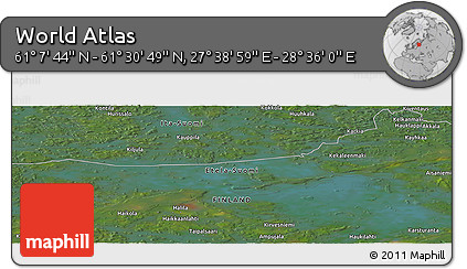 Satellite Panoramic Map of the Area around 61° 19' 16" N, 28° 7' 30" E