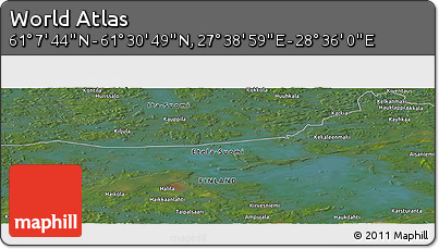Satellite Panoramic Map of the Area around 61° 19' 16" N, 28° 7' 30" E