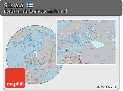 Gray Location Map of Siisiälä, hill shading