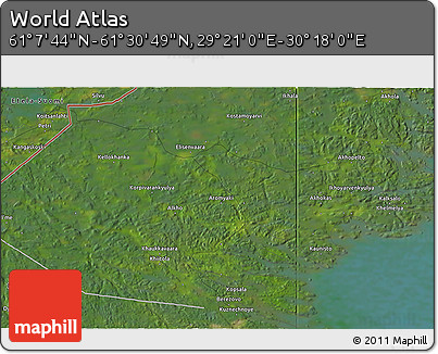 Satellite 3D Map of the Area around 61° 19' 16" N, 29° 49' 30" E